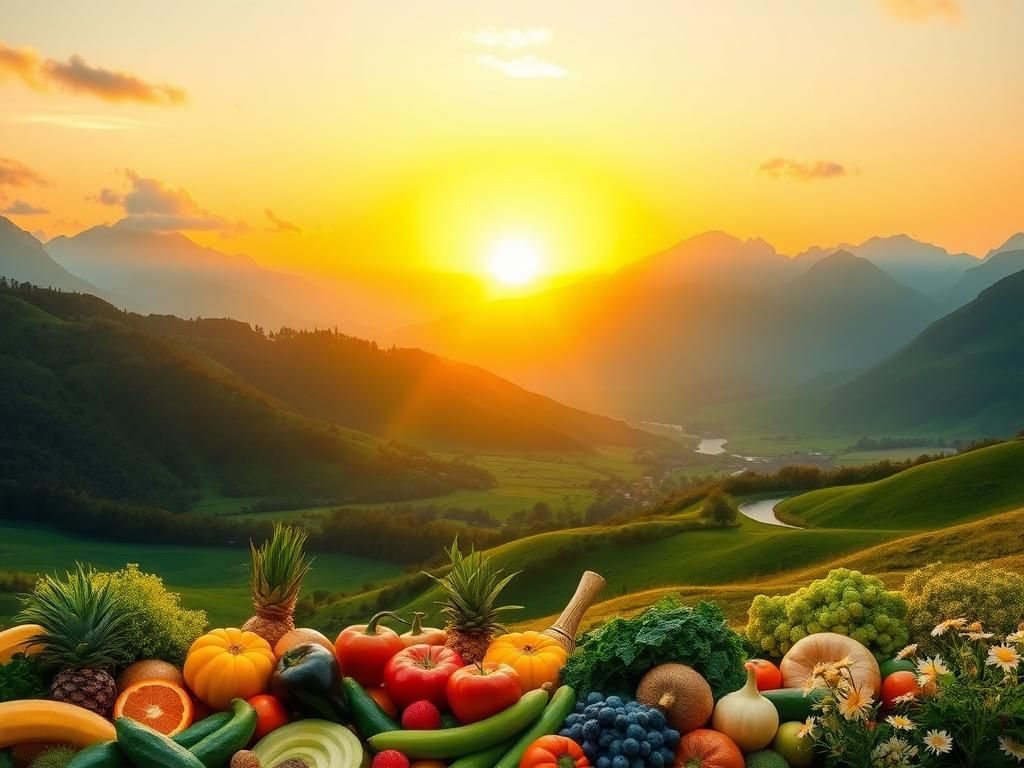 Flick International Vibrant sunrise over a lush green valley symbolizing hope and renewal
