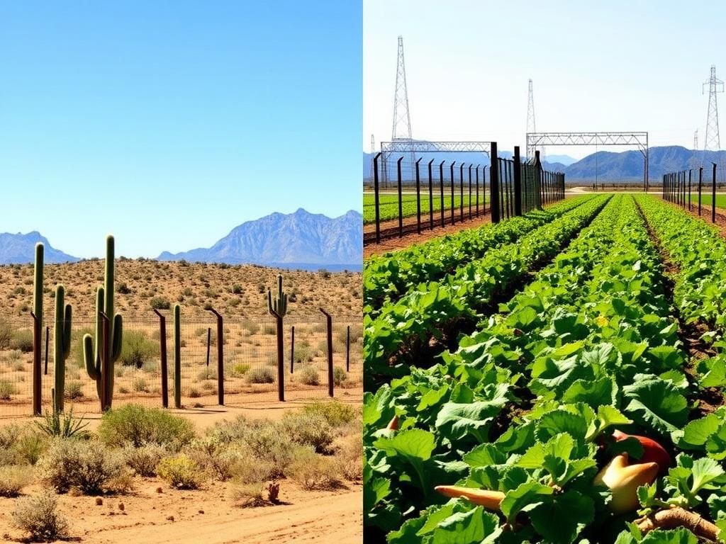 Flick International Split image illustrating border security and agricultural contributions