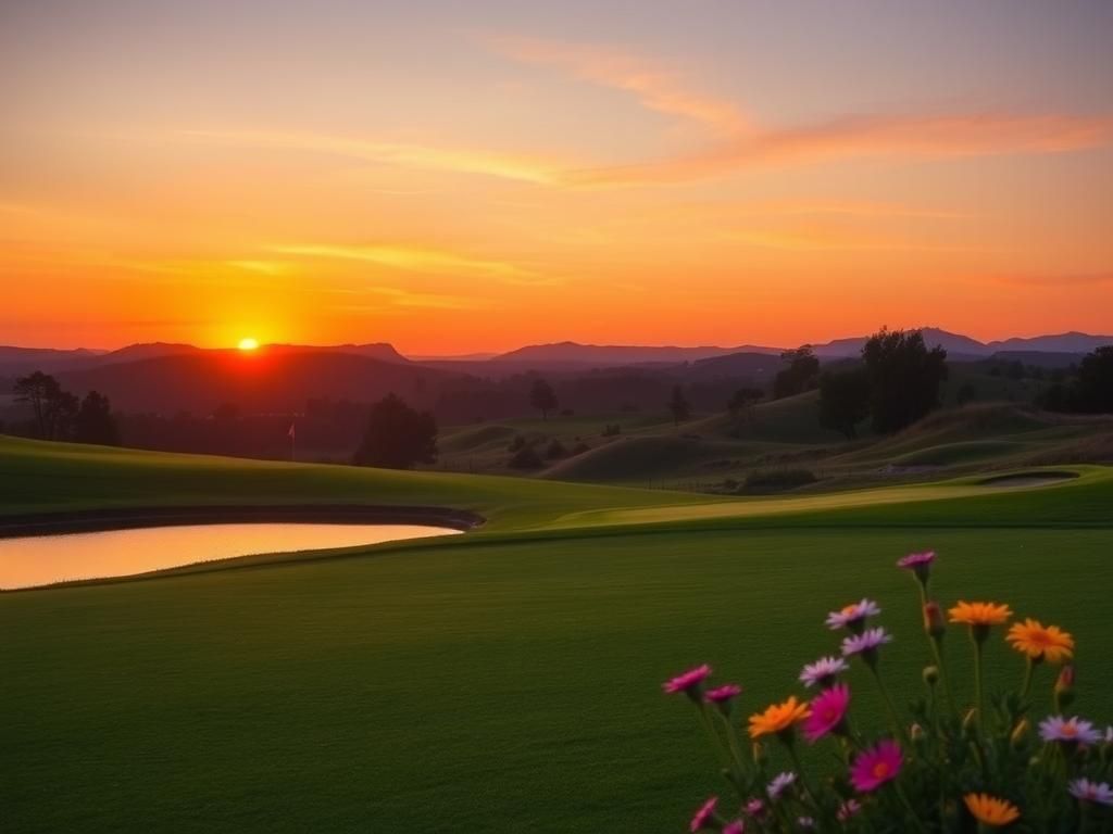 Flick International Picturesque sunset golf course symbolizing love and connection