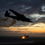 Flick International Silhouette of an Impala Mark 1 aircraft in a dramatic dive at Saldanha Bay Airfield