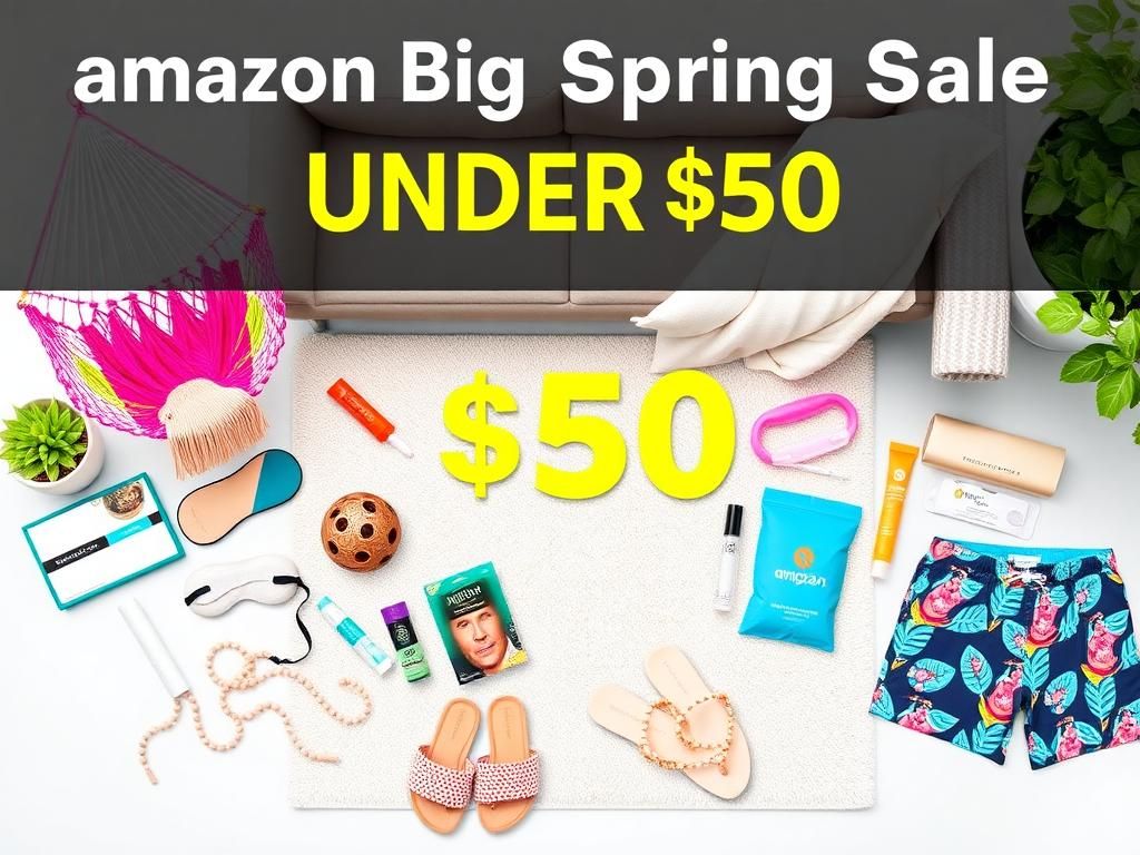 Flick International Flat lay of affordable items from Amazon Big Spring Sale under $50