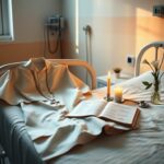 Flick International Serene hospital room with an empty papal gown, symbolizing Pope Francis' presence and care.