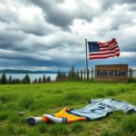 Flick International Dramatic landscape of Maine with empty sports fields and contrasting jerseys