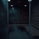 Flick International Dimly lit sauna cabin on a Royal Caribbean cruise