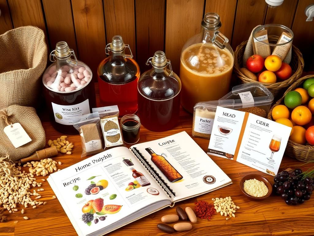 Flick International Cozy home brewing setup featuring wine, beer, and mead-making kits