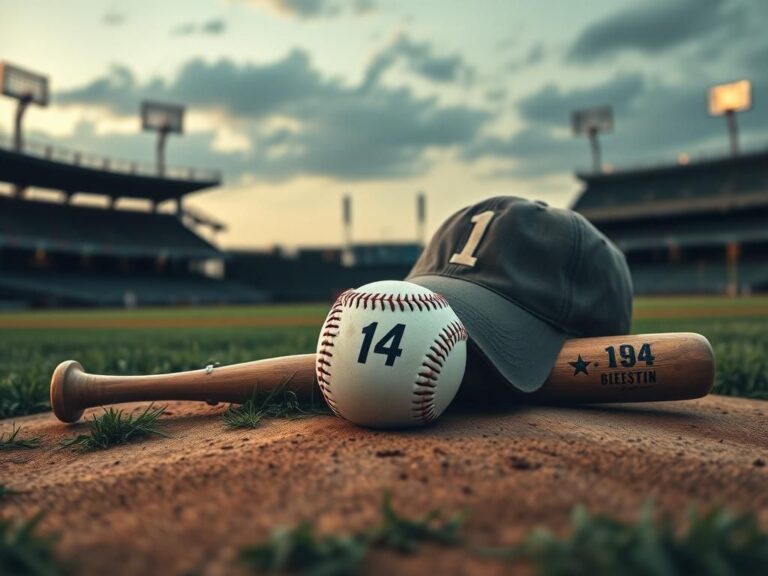 Flick International A weathered baseball bat and vintage baseball cap on home plate