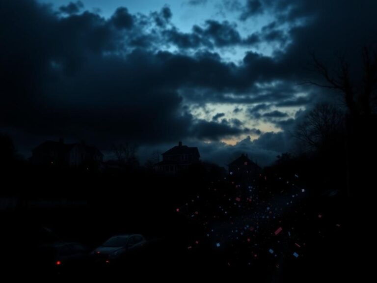 Flick International Shadowy silhouette of a residential neighborhood in Northern Virginia during dusk