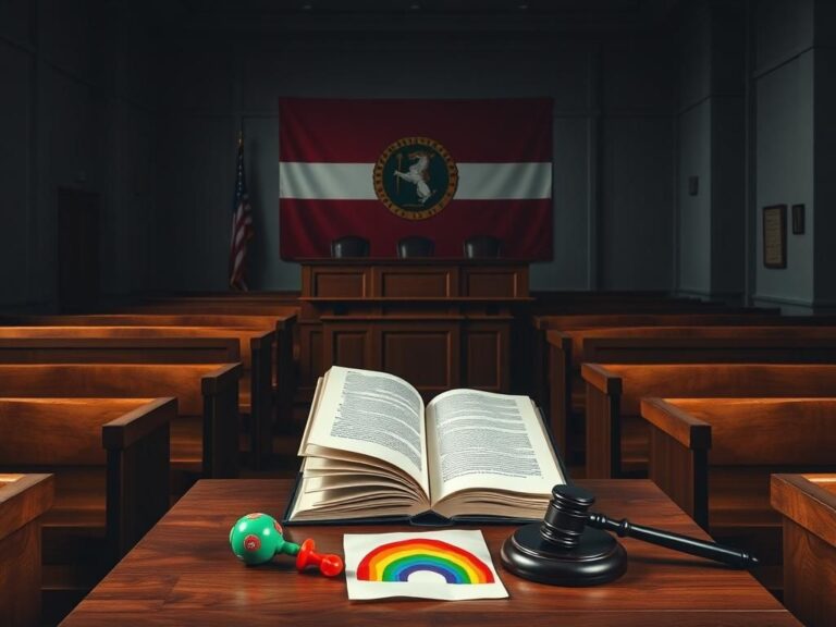 Flick International Conceptual image of an empty courtroom symbolizing legislative debates on gender-transitioning treatments.