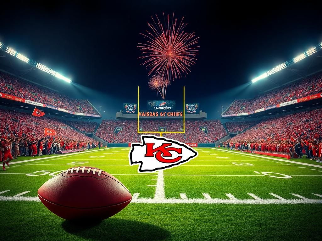 Flick International Vibrant night scene of Kansas City Chiefs stadium filled with passionate fans