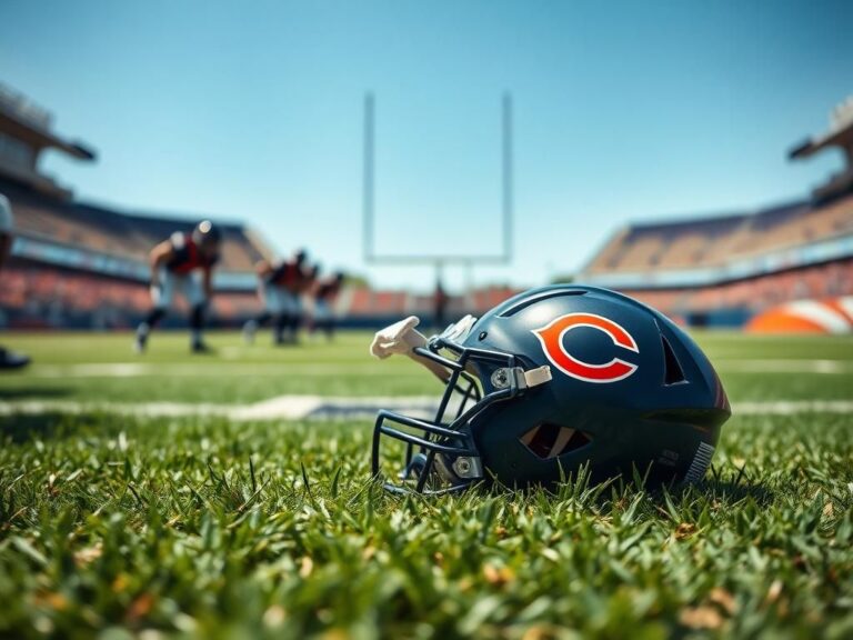 Flick International Close-up of football pads and helmet on an American football field symbolizing strength