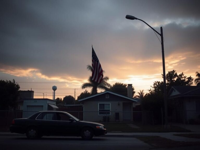 Flick International Exterior view of a modest home in a Los Angeles suburb highlighting the impact of immigration policies