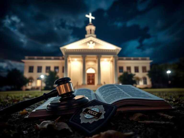 Flick International Dramatic nighttime scene outside Texas courthouse with gavel and legal book