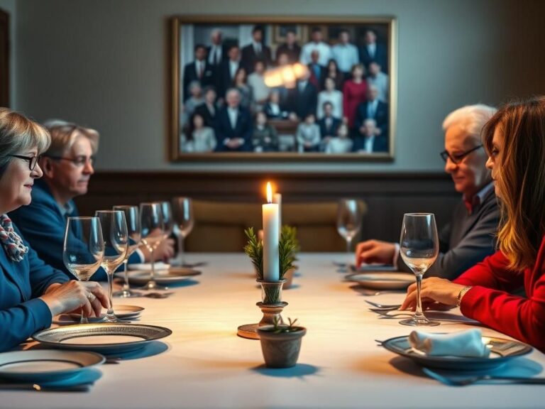 Flick International A divided family dinner table representing political differences among the Baldwin brothers