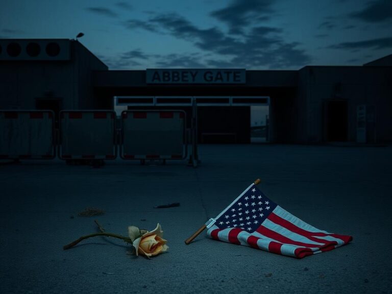 Flick International Empty military checkpoint at twilight with a weathered barrier and abandoned belongings