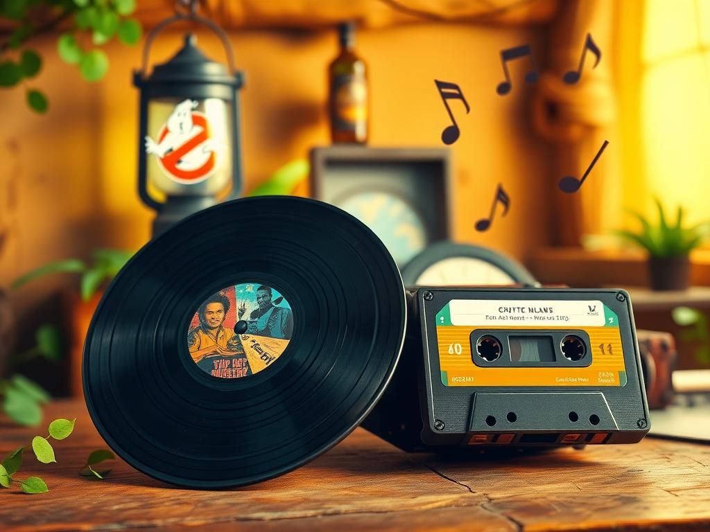 Flick International Vintage vinyl record and cassette tape symbolizing classic and contemporary music