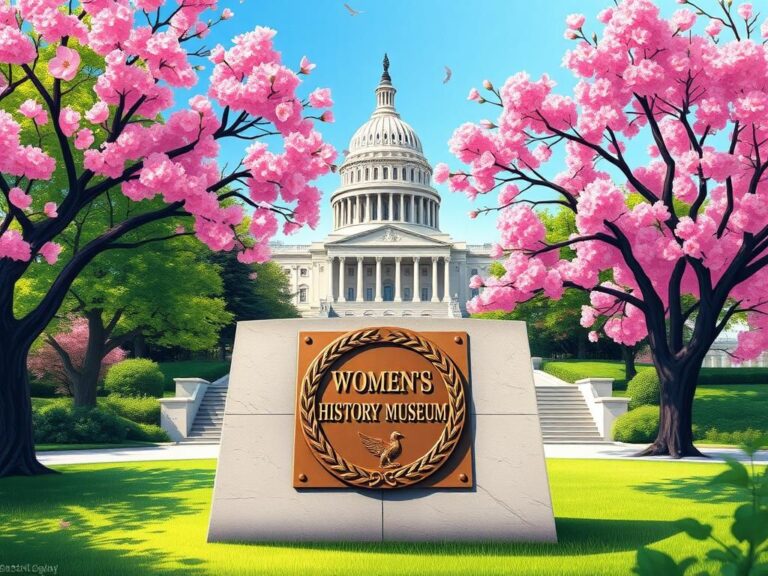 Flick International Illustration of the U.S. Capitol building with cherry blossoms symbolizing hope and renewal