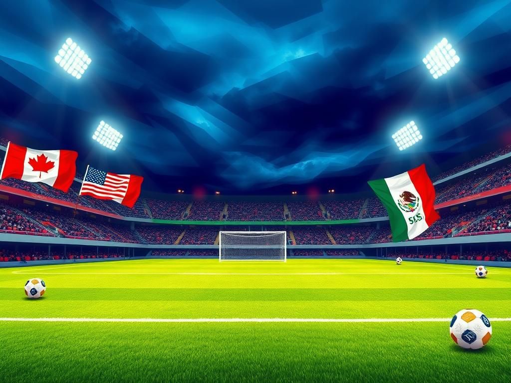 Flick International Dynamic soccer stadium filled with excitement and tension during the 2026 World Cup