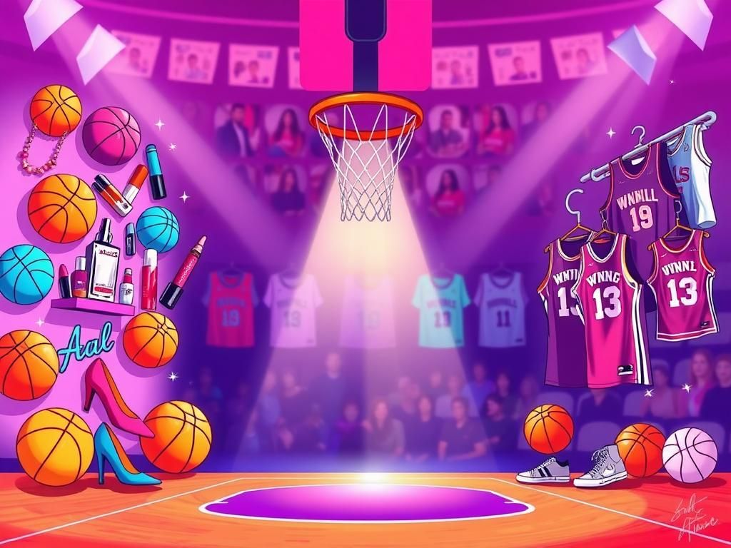 Flick International Illustration of a vibrant basketball court showcasing femininity and empowerment in women's sports