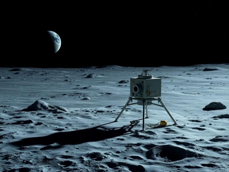 Flick International Detailed representation of the Blue Ghost lunar lander on the moon's surface