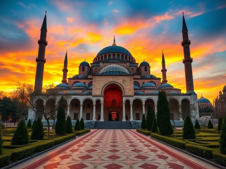 Flick International A stunning view of Hagia Sophia with its unique Byzantine dome at sunset