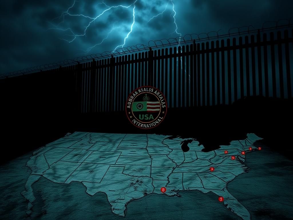 Flick International Dark, moody image of a border wall representing immigration tensions