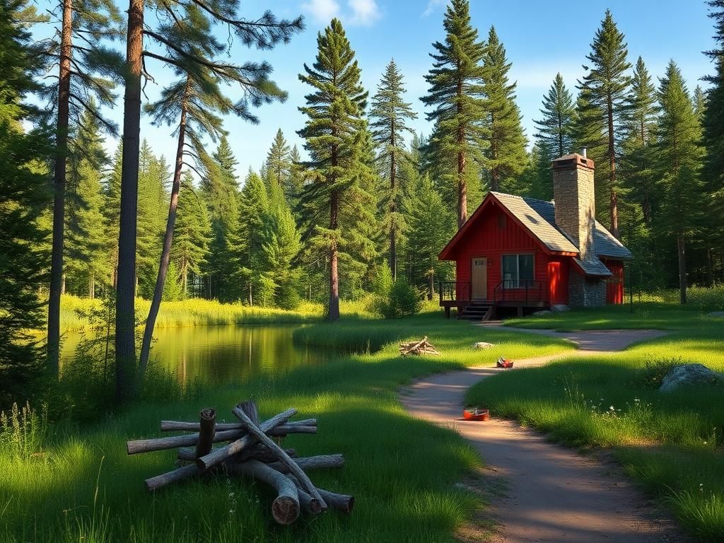 Flick International A rustic cabin nestled in the tranquil forests of northwest Minnesota