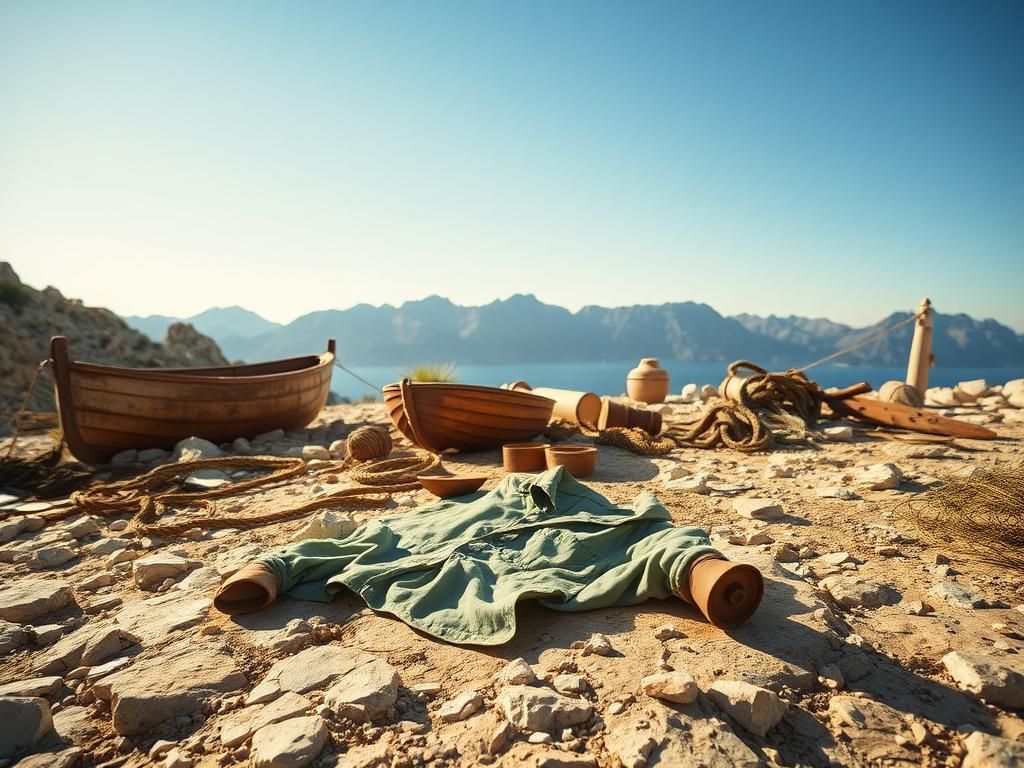 Flick International Abandoned tattered shirt on rocky surface in Favignana, Italy, symbolizing playful banter between Ben Affleck and Matt Damon