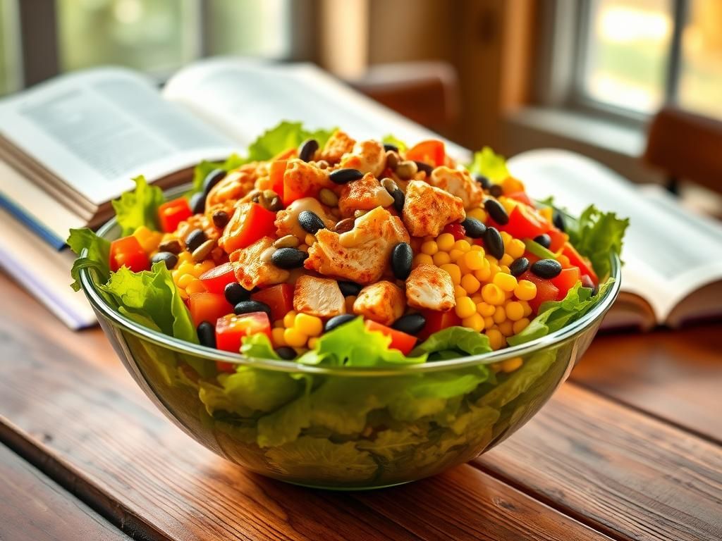 Flick International A vibrant Chick-fil-A Spicy Southwest Salad featuring mixed greens, grilled chicken, and colorful vegetables
