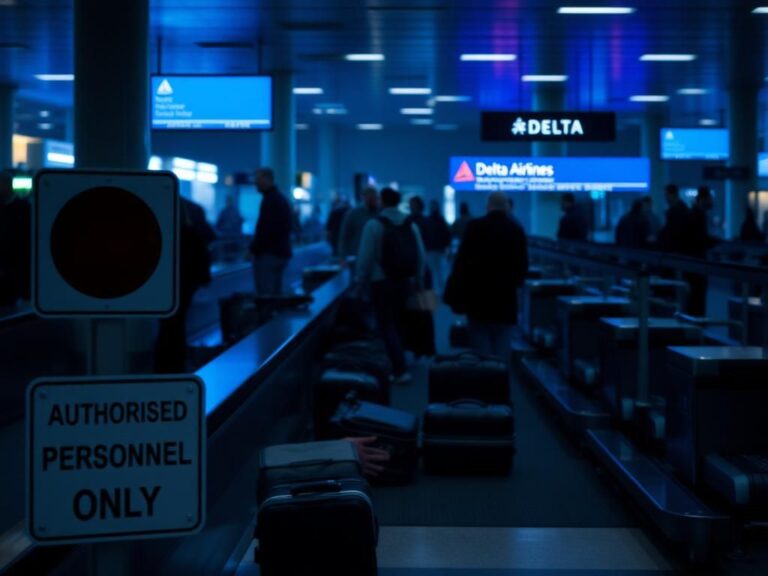 Flick International Airport security screening area with passengers passing through
