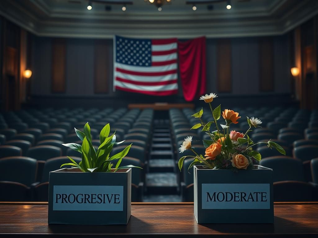 Flick International Empty congressional chamber symbolizing political tensions and leadership absence