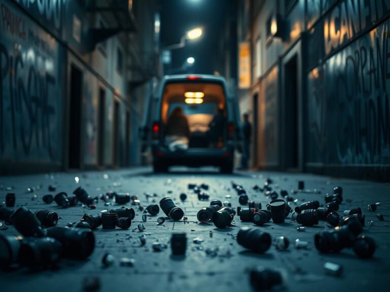 Flick International Dimly lit urban street scene indicating chaos of celebrity life
