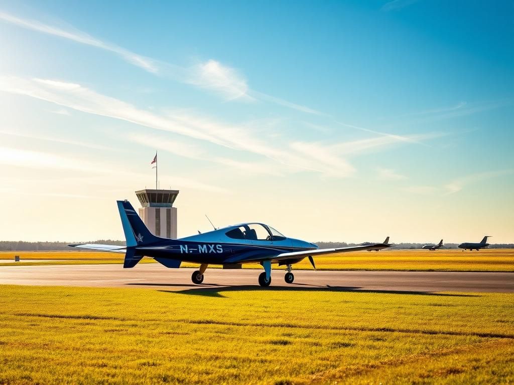 Flick International Stunt pilot's MX Aircraft MXS parked at Langley Air Force Base under clear blue sky