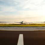 Flick International A Cirrus SR22 aircraft partially off the runway after crashing during landing at Bay Bridge Airport, Maryland.