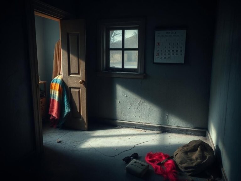 Flick International Dimly lit room revealing signs of a missing teen's confinement