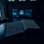 Flick International Overhead view of a dark office with an open dossier labeled 'DISINFORMATION'.