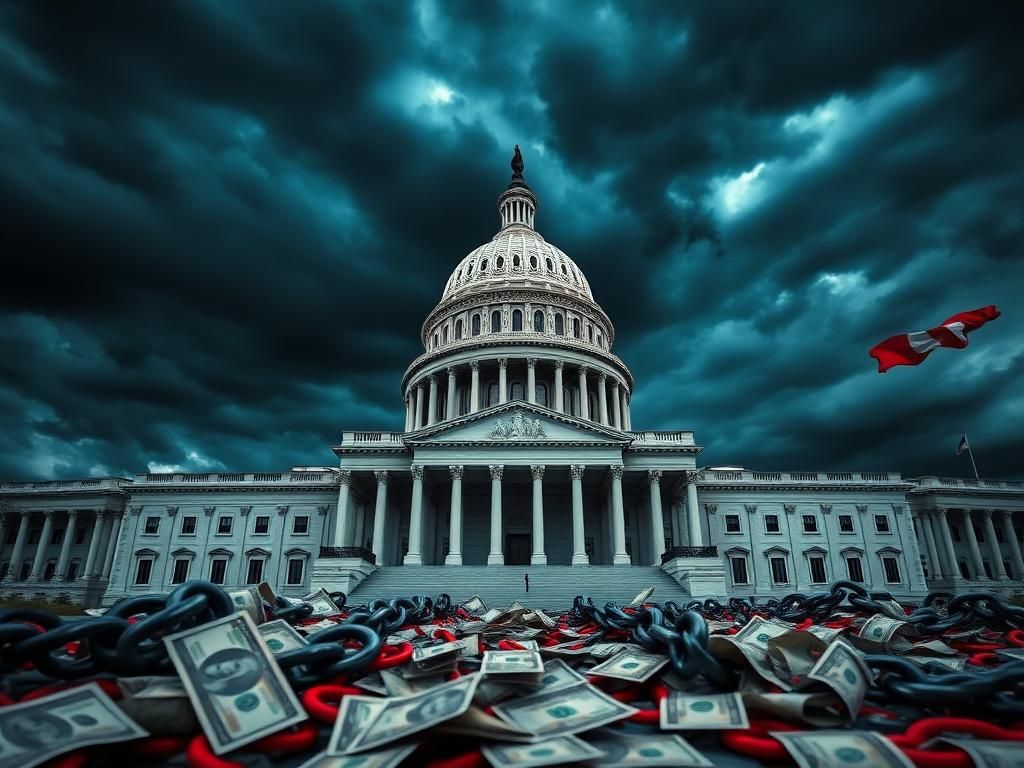 Flick International Exterior view of the U.S. Capitol building under a turbulent sky