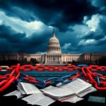 Flick International Iconic skyline of Washington, D.C. with U.S. Capitol and stormy sky