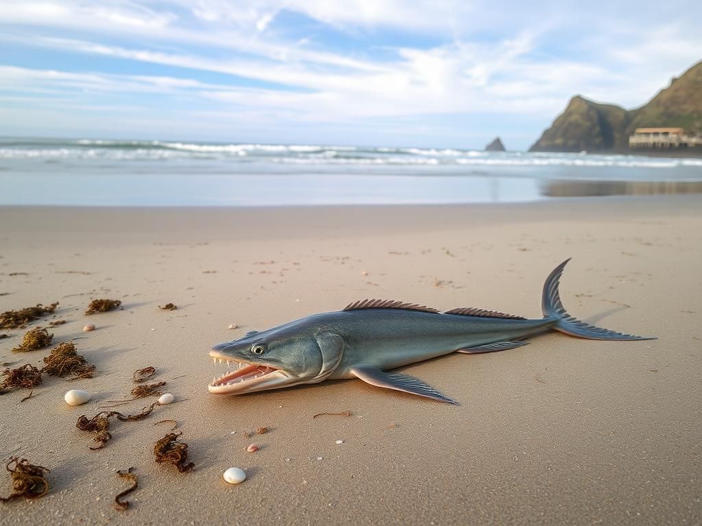 Flick International Odd-looking longnose lancetfish washed ashore on an Oregon beach