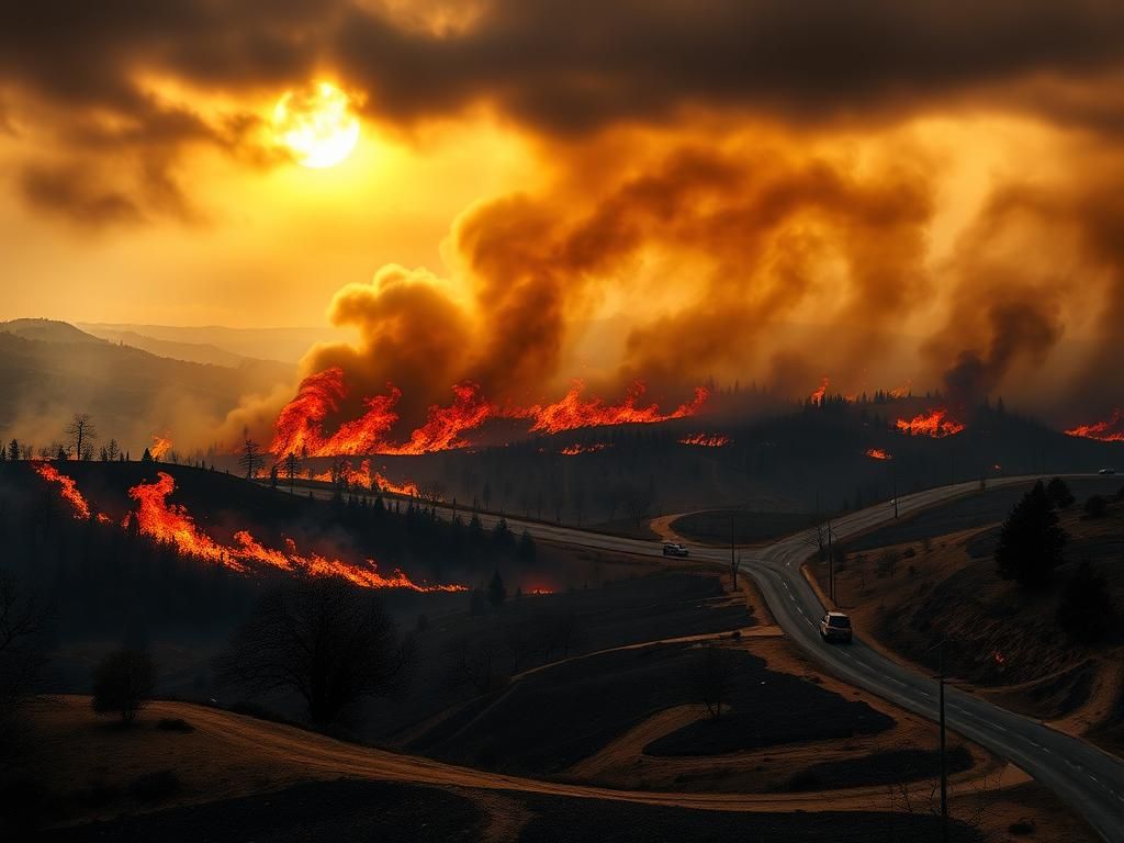 Flick International Dramatic wildfire scene near Jerusalem during Independence Day