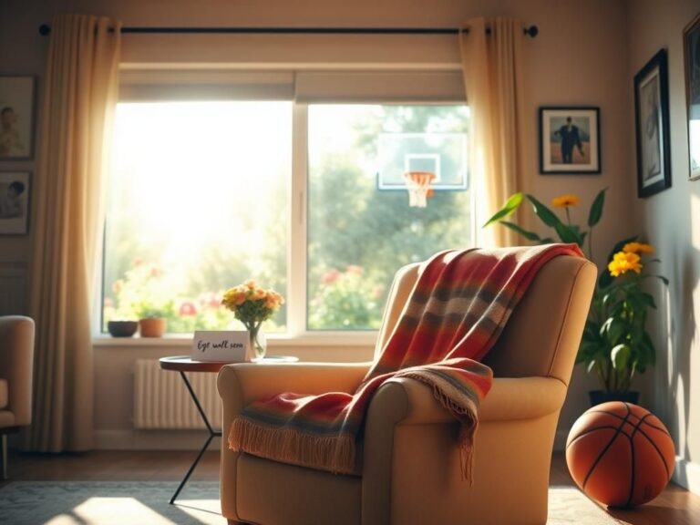 Flick International Cozy living room symbolizing recovery and support for Alijah Arenas after hospitalization