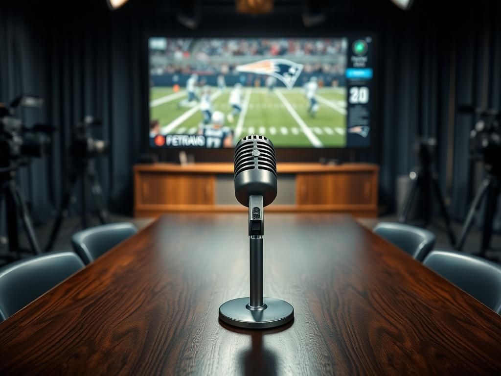 Flick International A vintage television studio setup with a modern microphone symbolizing a contentious sports interview