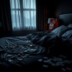 Flick International Dark hotel room scene depicting drug paraphernalia and a takeout bag from Wendy's