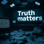 Flick International Dimly lit newsroom with vintage television showing static