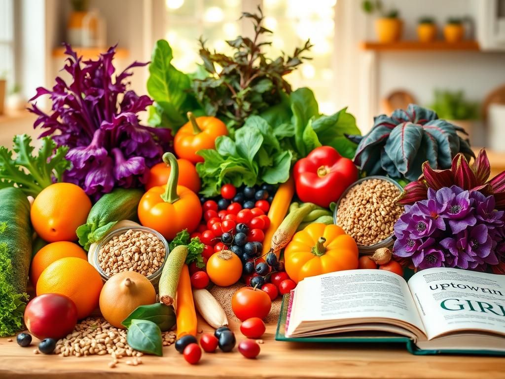 Flick International Vibrant still life of fresh vegetables and fruits symbolizing a healthy diet