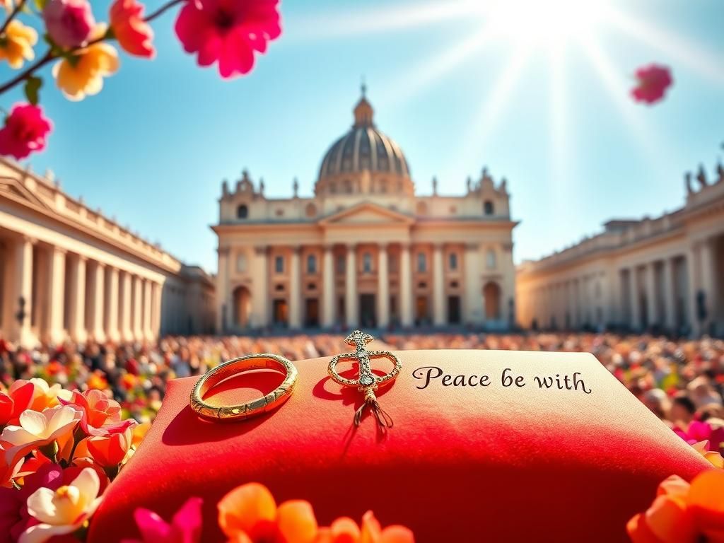 Flick International Grand view of St. Peter's Square filled with sunlight celebrating the election of Pope Leo XIV