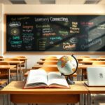 Flick International Classroom environment showcasing empty desks and bright sunlight