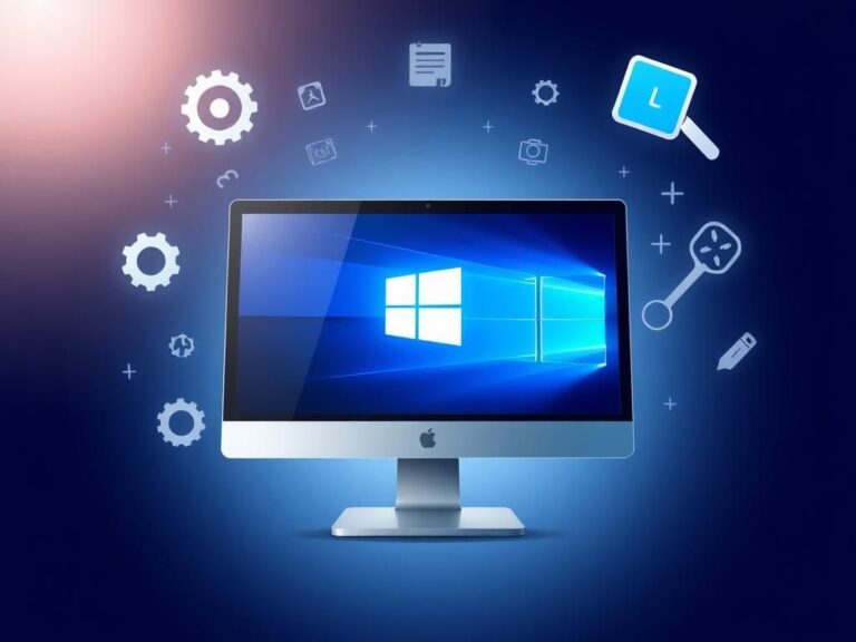 Flick International Digital illustration of a modern desktop computer displaying the Windows 11 logo with error notifications