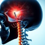 Flick International Artistic depiction of a human skull showcasing intricate nerves and blood vessels, portraying a unique surgical approach.
