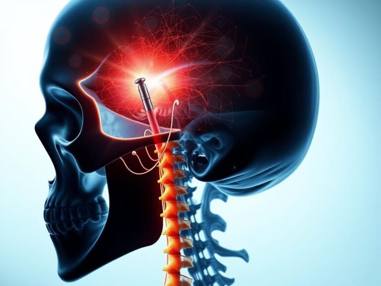 Flick International Artistic depiction of a human skull showcasing intricate nerves and blood vessels, portraying a unique surgical approach.