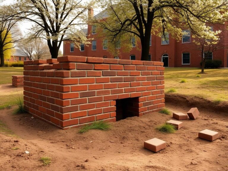 Flick International Partially excavated 17th-century brick kiln at William & Mary university